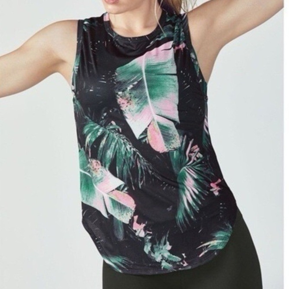 Fabletics‎ Trisha Havana Tropical Palm Tank top size XL